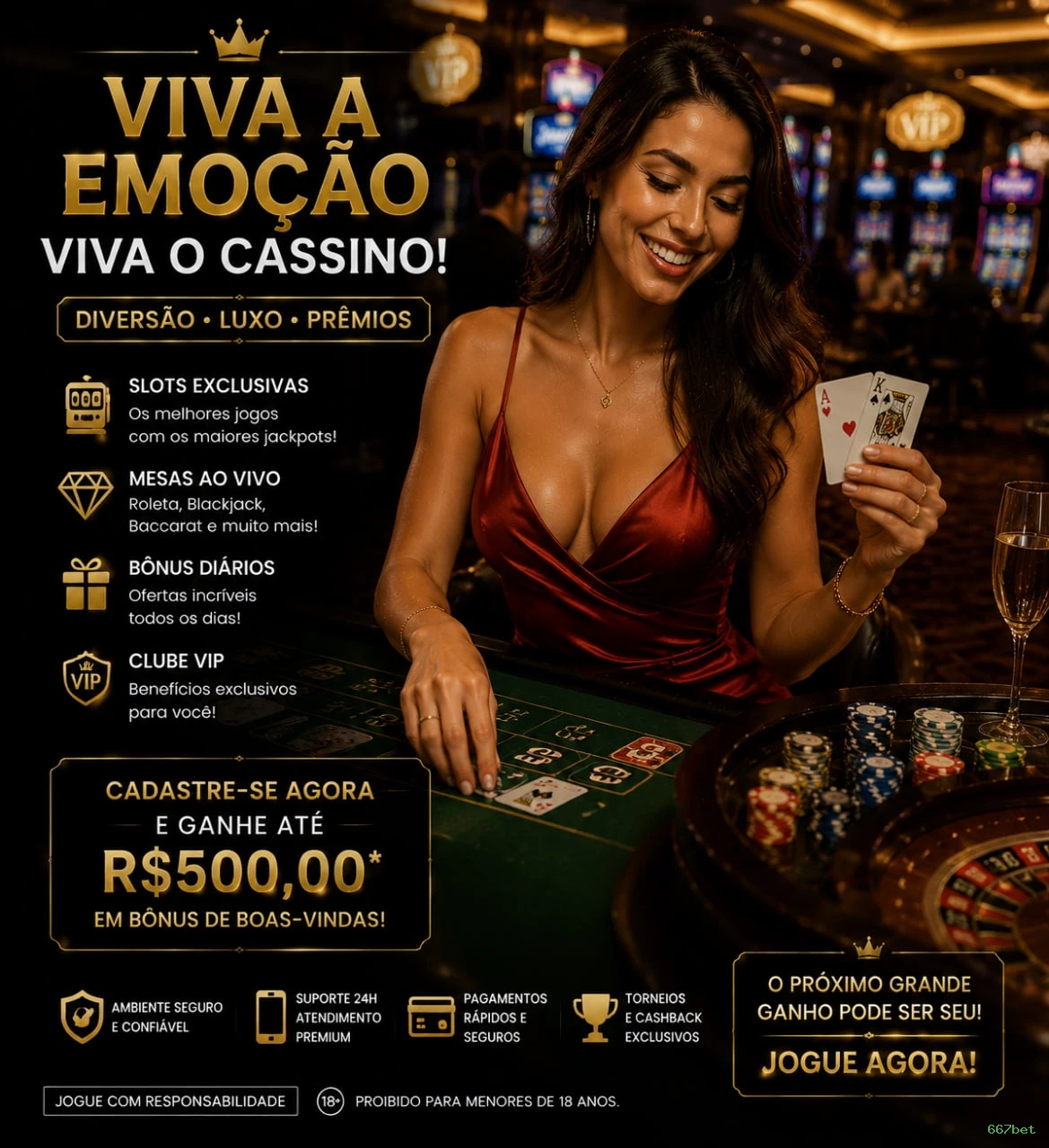 Imagem promocional da 667bet mostrando a plataforma e suas vantagens